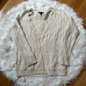 f21 cream knit cardigan